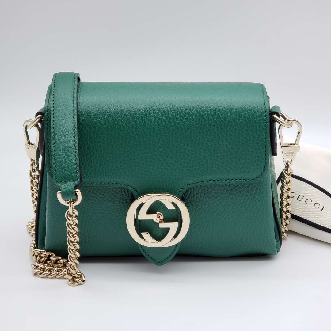 Gucci GG Interlocking Green Crossbody and Shoulder Bag