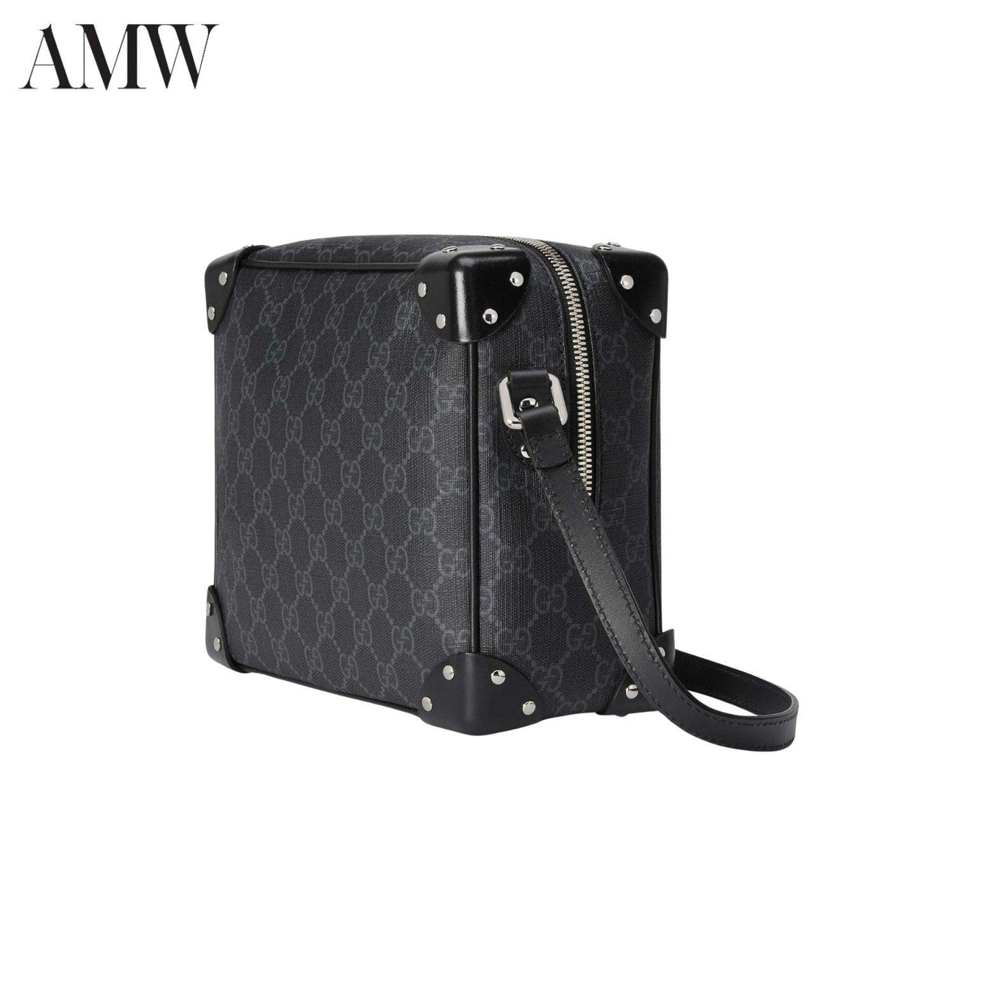 GUCCI GG Shoulder Bag With Leather Details
