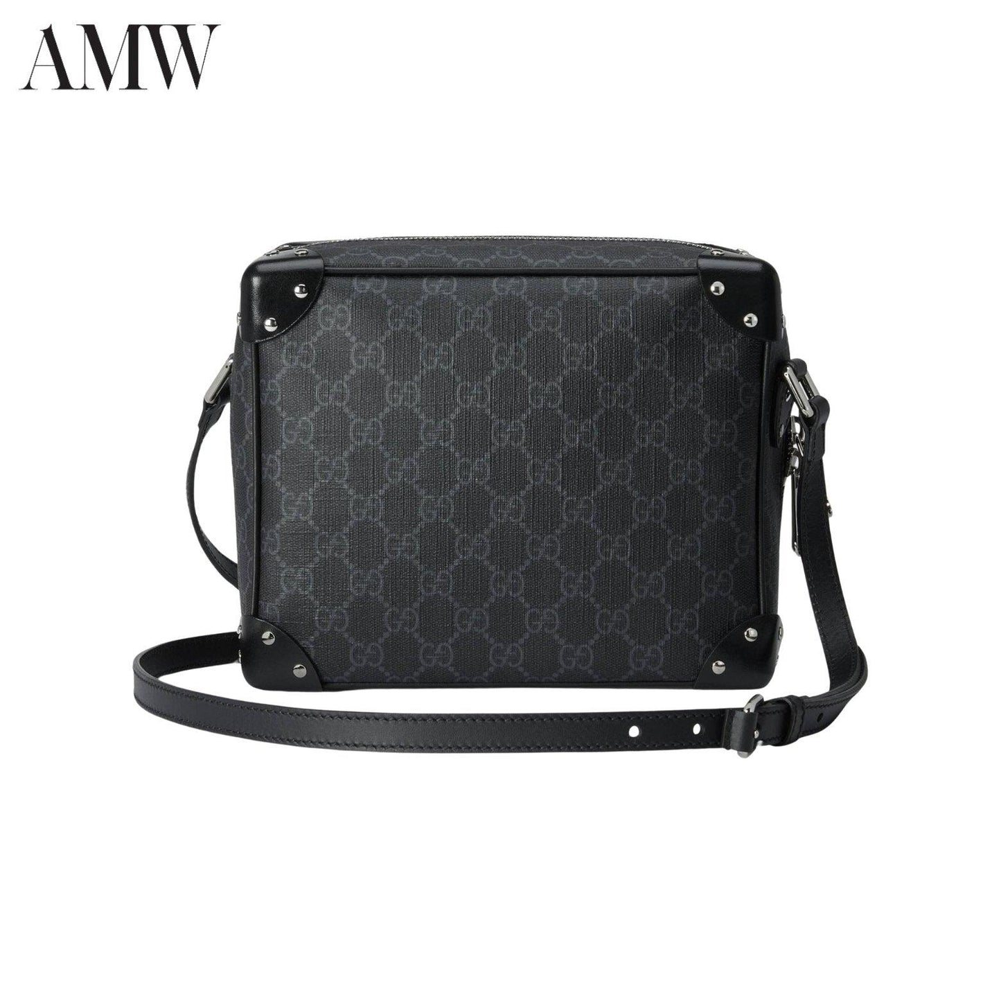 GUCCI GG Shoulder Bag With Leather Details