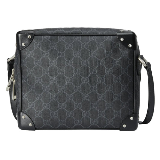 GUCCI GG Shoulder Bag With Leather Details