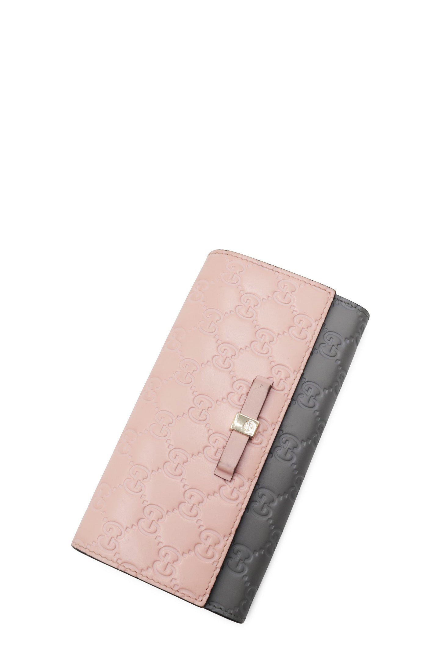 Guccisima Bow Continental Wallet Pink Grey
