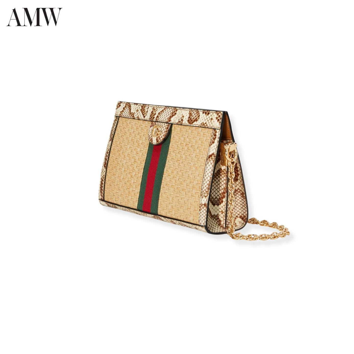 GUCCI Ophidia Straw Small Shoulder Bag