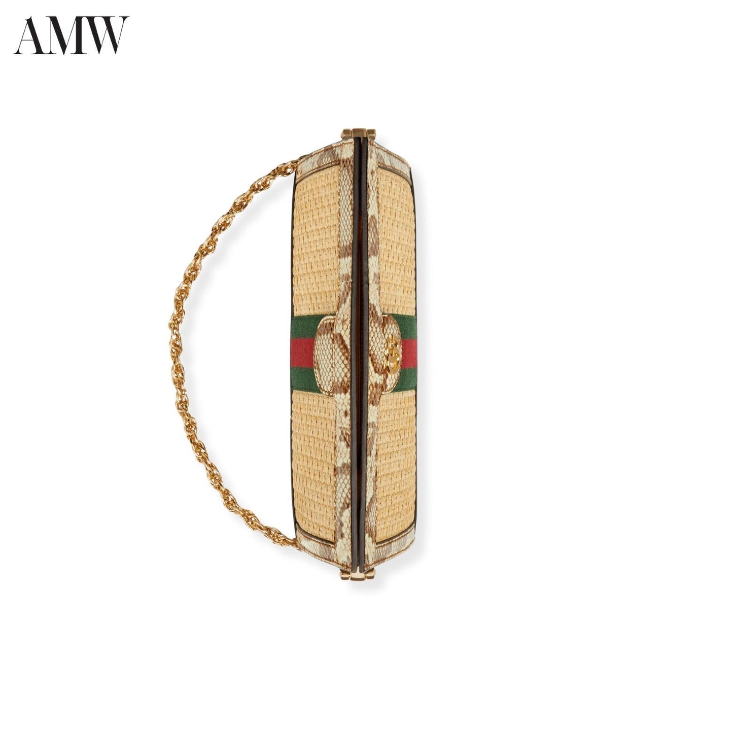 GUCCI Ophidia Straw Small Shoulder Bag