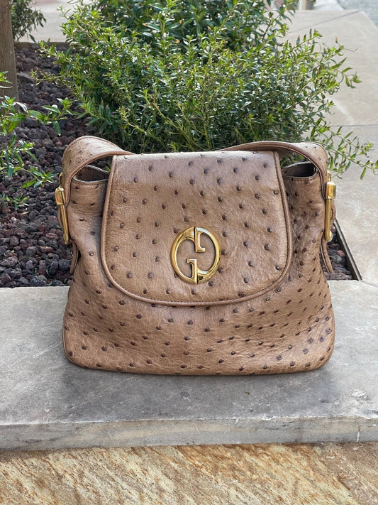 Gucci - Sac à épaule 1973 en autruche