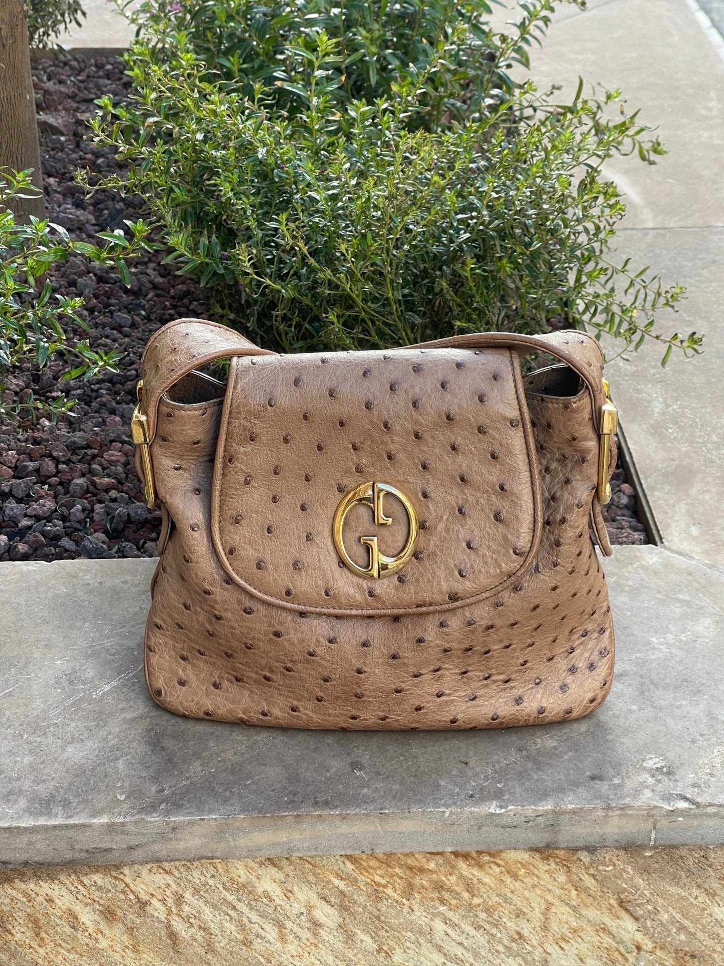 Gucci - Sac à épaule 1973 en autruche