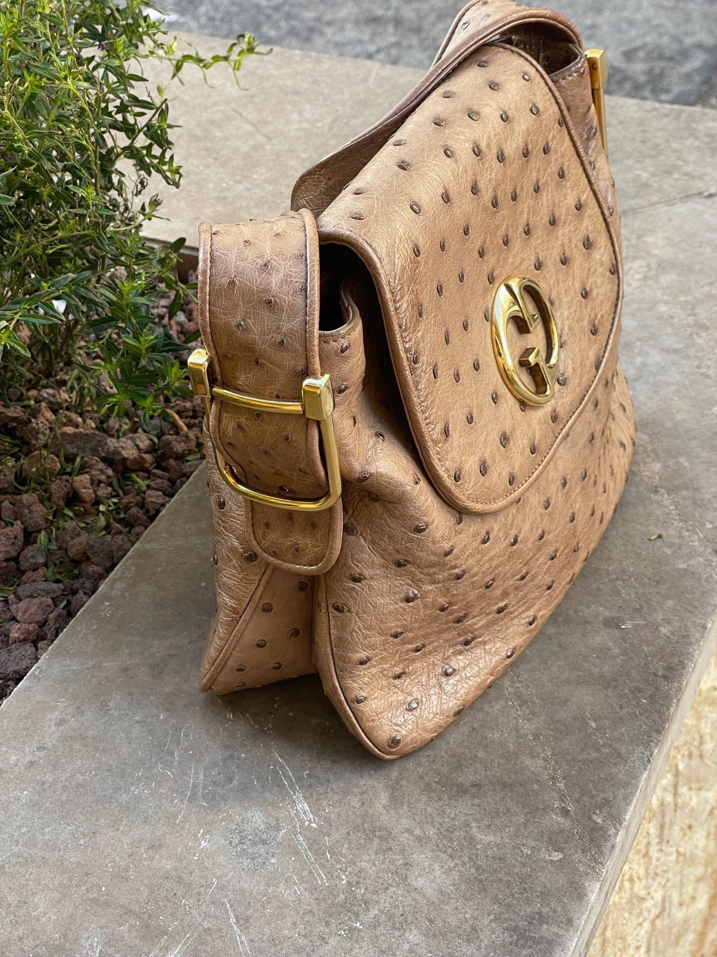 Gucci - Sac à épaule 1973 en autruche