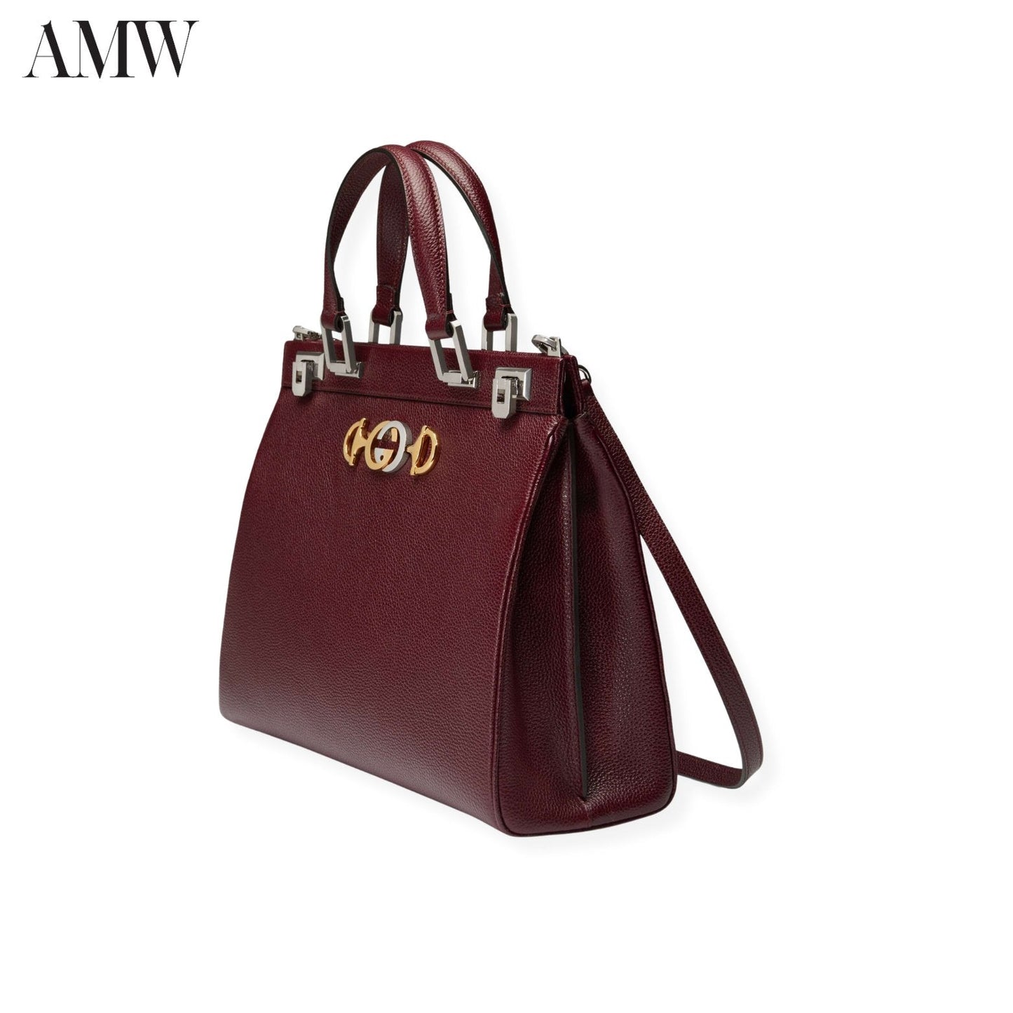 GUCCI Zumi Grainy Leather Medium Top Handle Bag