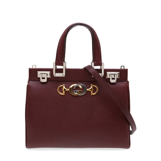 GUCCI Zumi Grainy Leather Medium Top Handle Bag