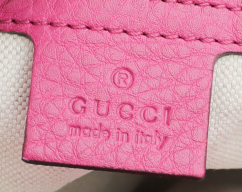 Gucci Fuchsia Bamboo Shopper Tote Bag