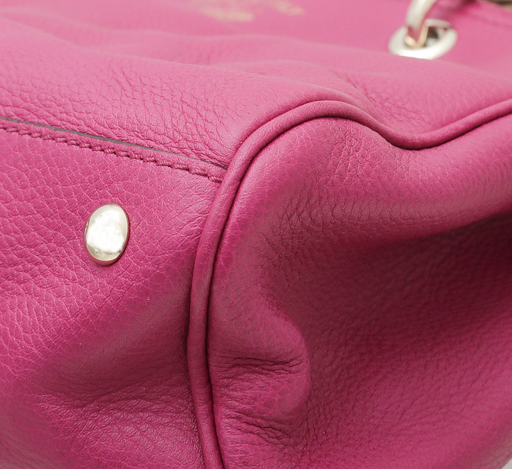 Gucci Fuchsia Bamboo Shopper Tote Bag