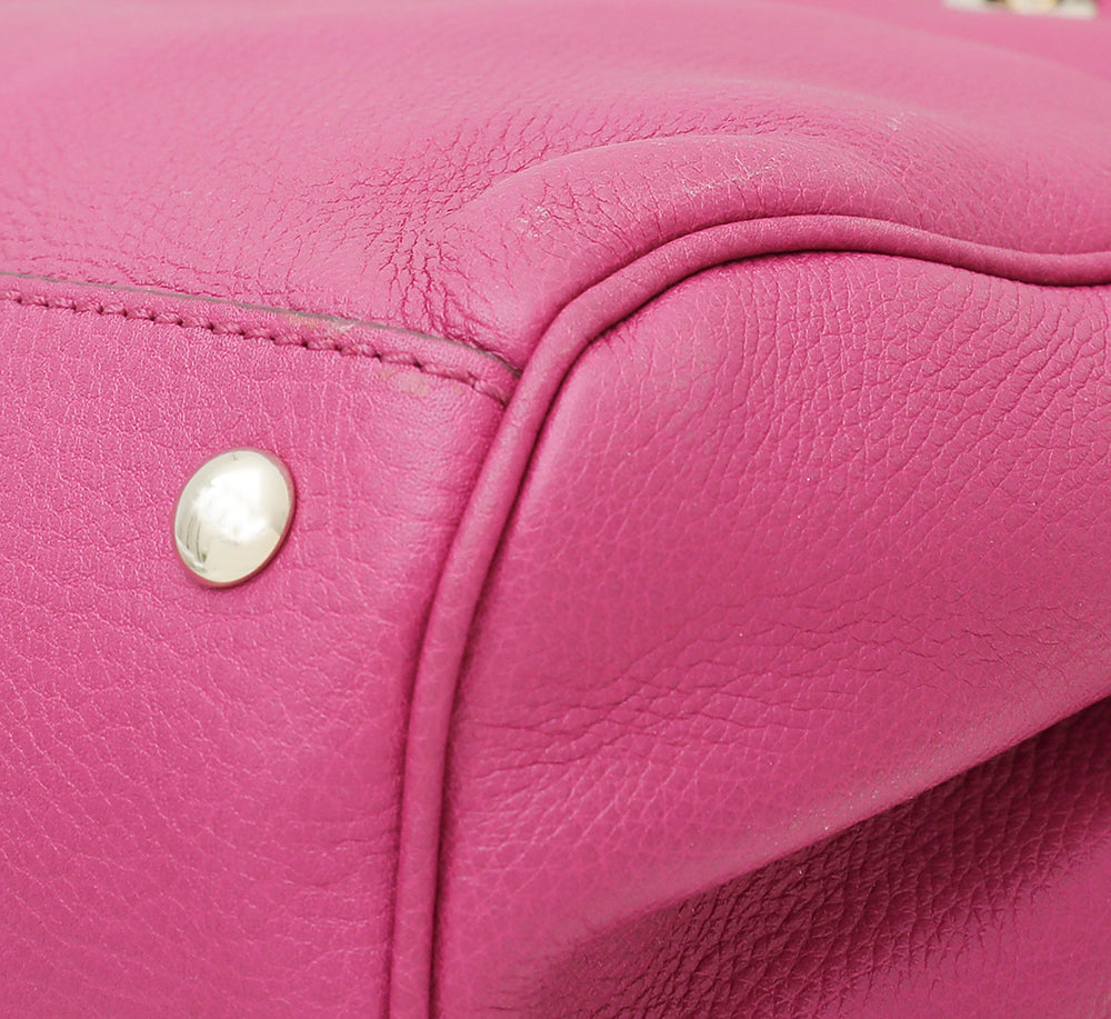 Gucci Fuchsia Bamboo Shopper Tote Bag
