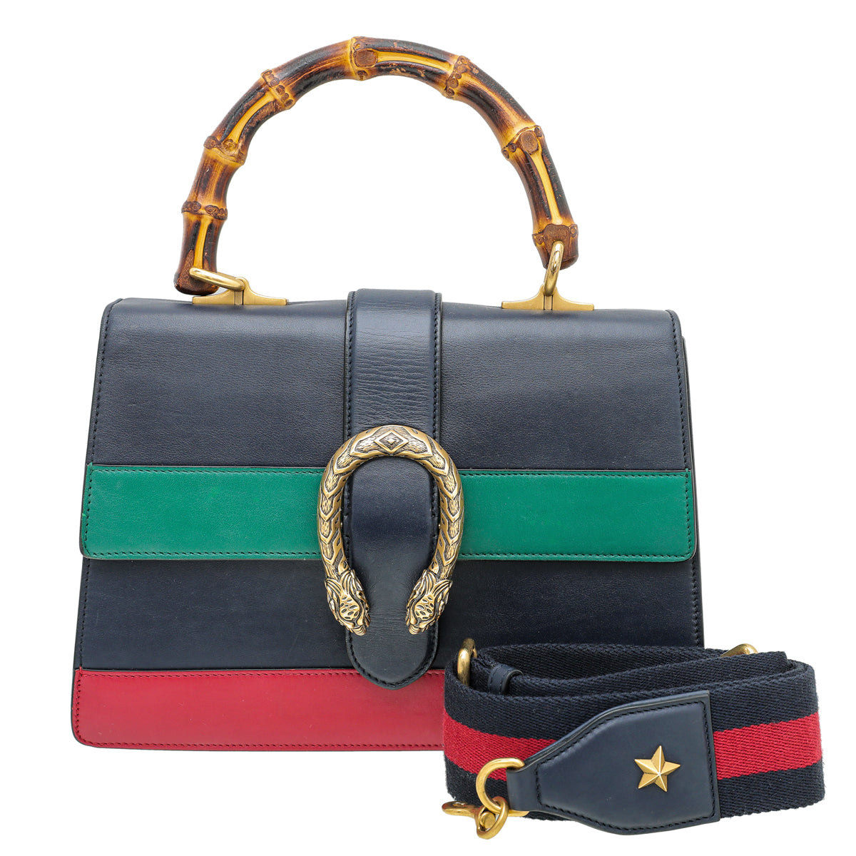 Gucci Tricolor Dionysus Bamboo Top Handle Bag