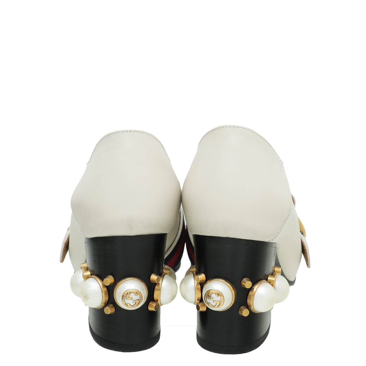 Gucci Tricoloe Double G Mid Heel Loafers 36