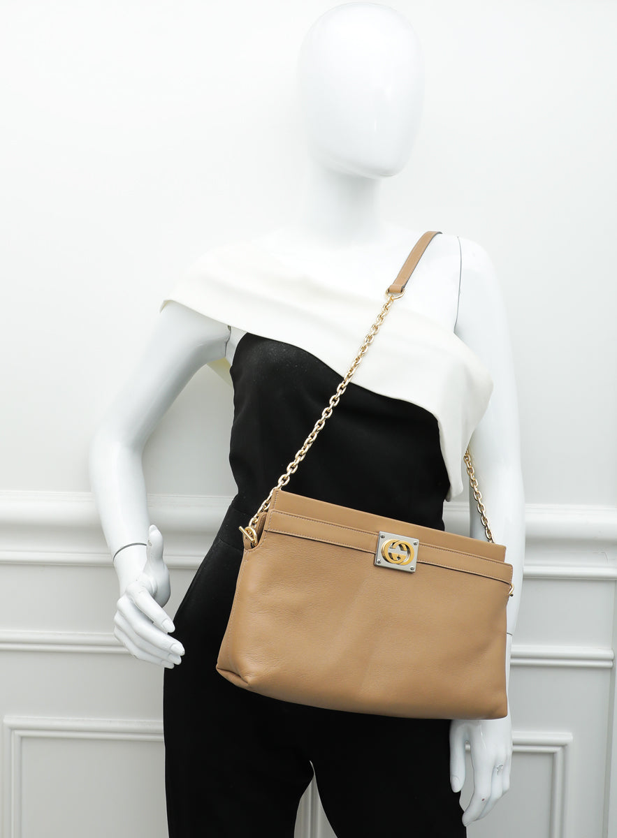 Gucci Beige Interlocking G Medium Shoulder Bag