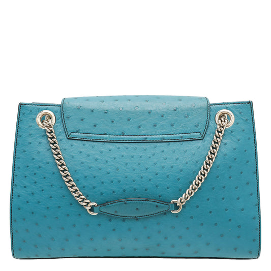 Gucci Turquoise Ostrich Emily GCC Exclusive 7-10 Bag