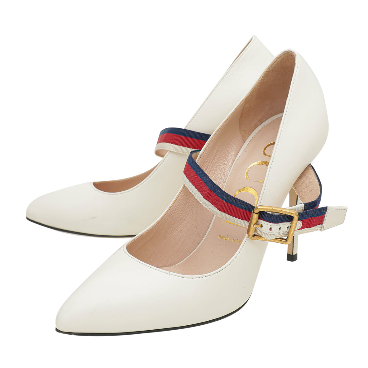 Gucci White Sylvie Pump 38