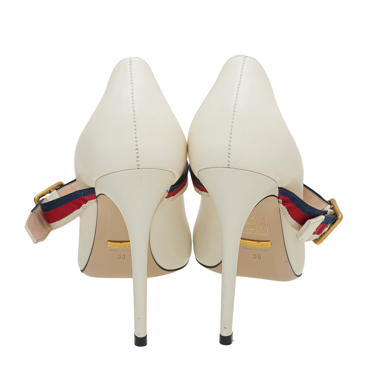 Gucci White Sylvie Pump 38