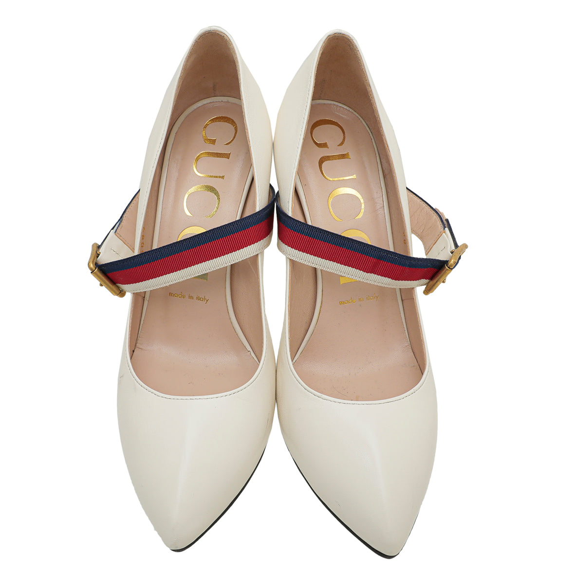 Gucci White Sylvie Pump 38