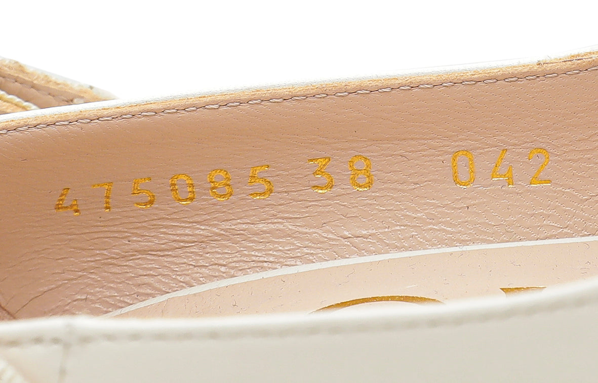 Gucci White Sylvie Pump 38