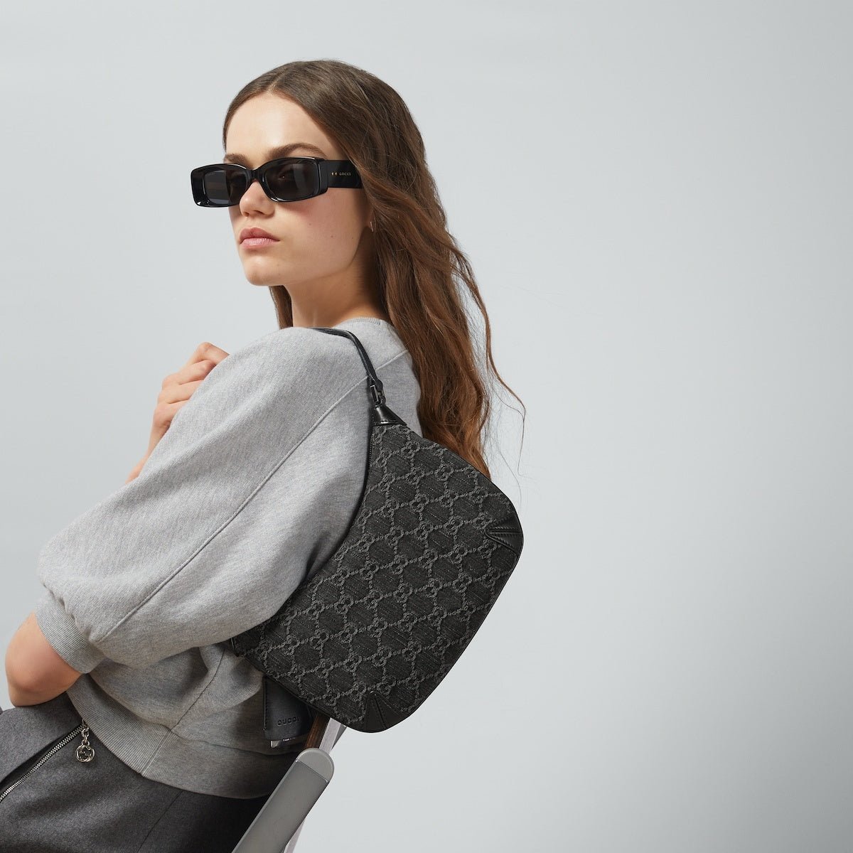 Gucci Horsebit Slim Shoulder Bag Black