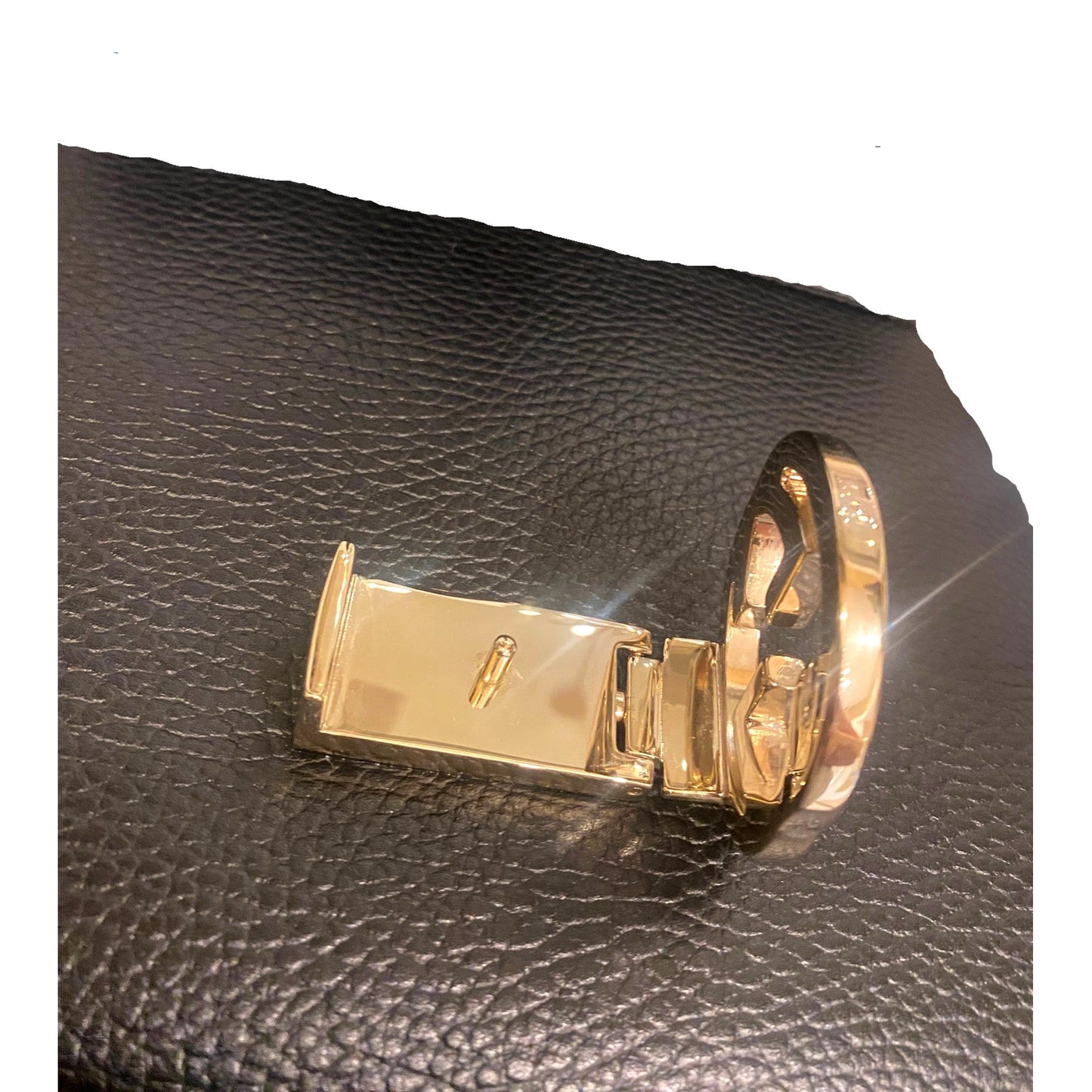 Gucci Interlocking G Black Calf Leather Chain Crossbody Bag