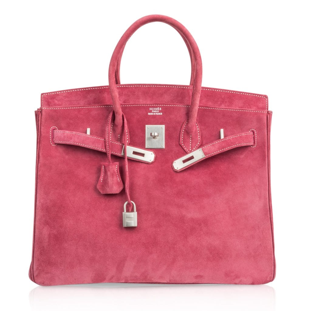 Hermes Birkin 35 Bag Fuchsia Pink Doblis Palladium Rare
