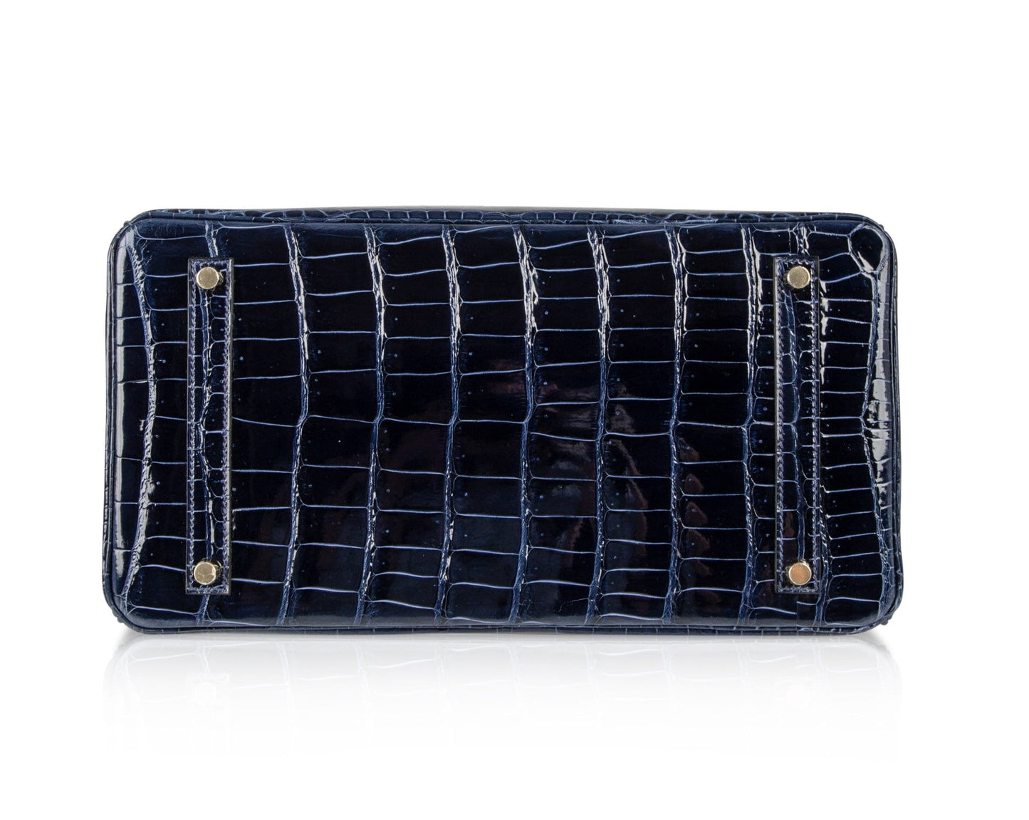 Hermes Birkin 35 Bag Blue Sapphire Porosus Crocodile Gold Hardware New