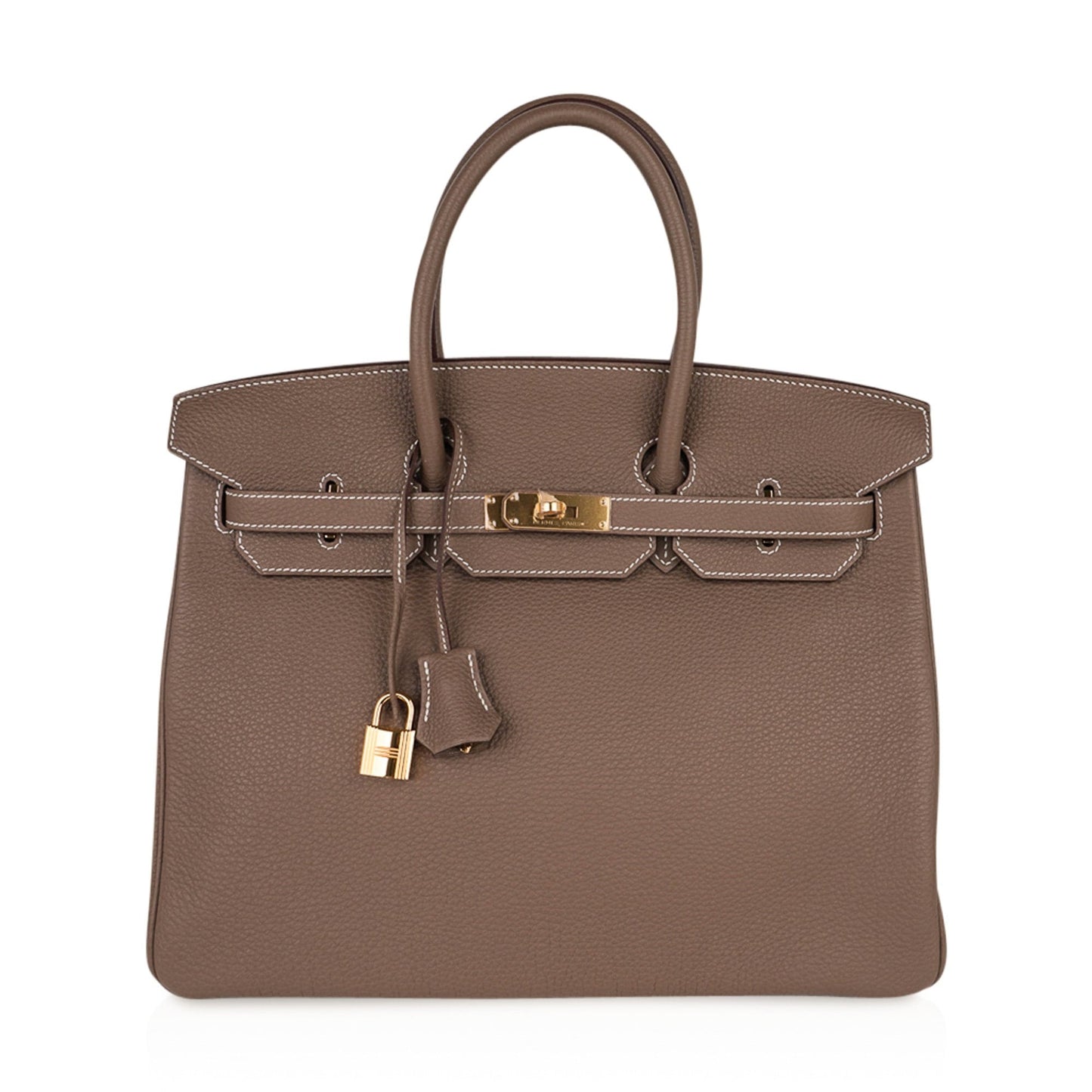 Hermes Birkin 35 Bag Etoupe Gold Hardware Togo Leather Neutral Taupe