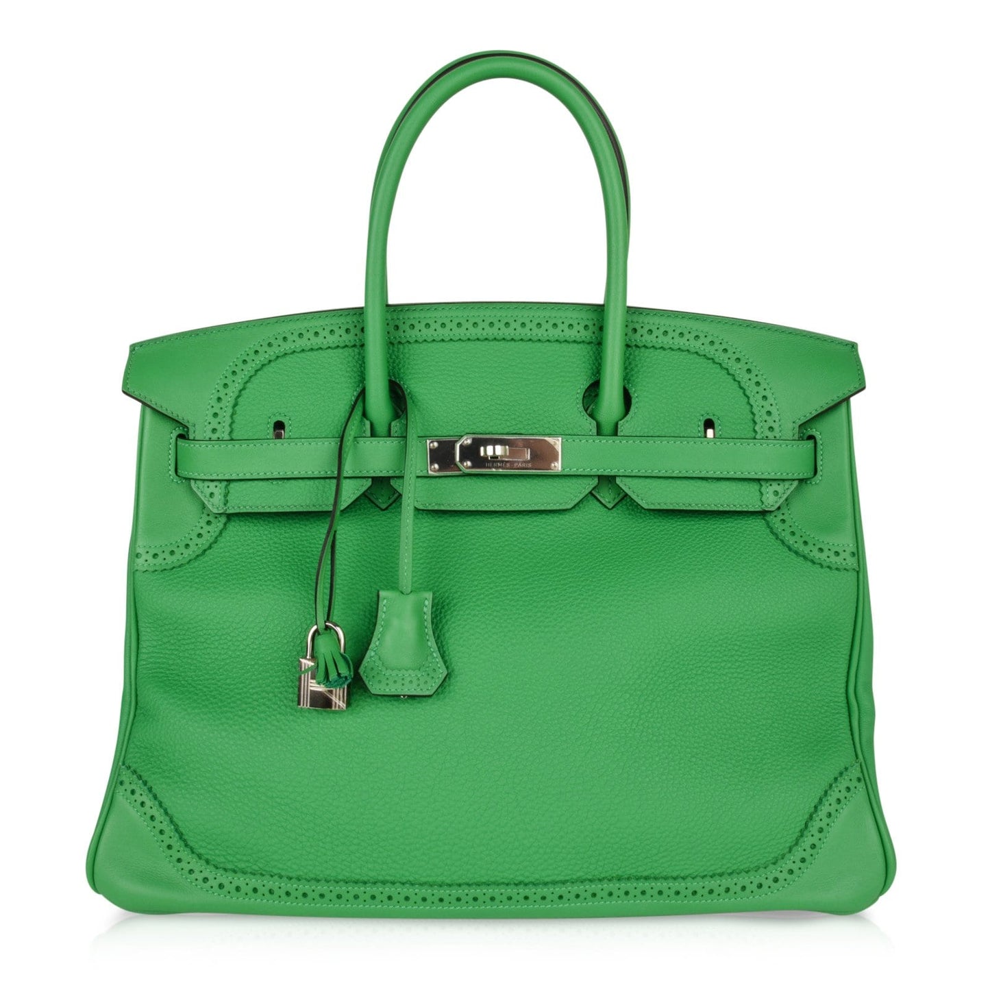 Hermes Birkin 35 Bag Ghillies Limited Edition Bamboo Palladium Hardware