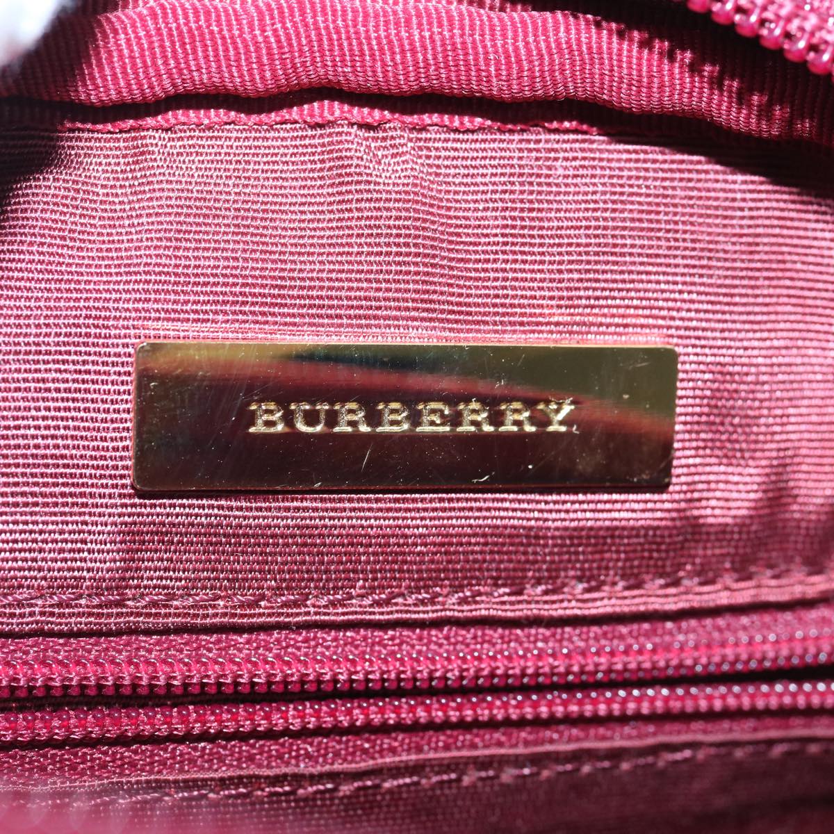 Burberry Nova Check Shoulder Bag Nylon Canvas Beige Auth hk1021