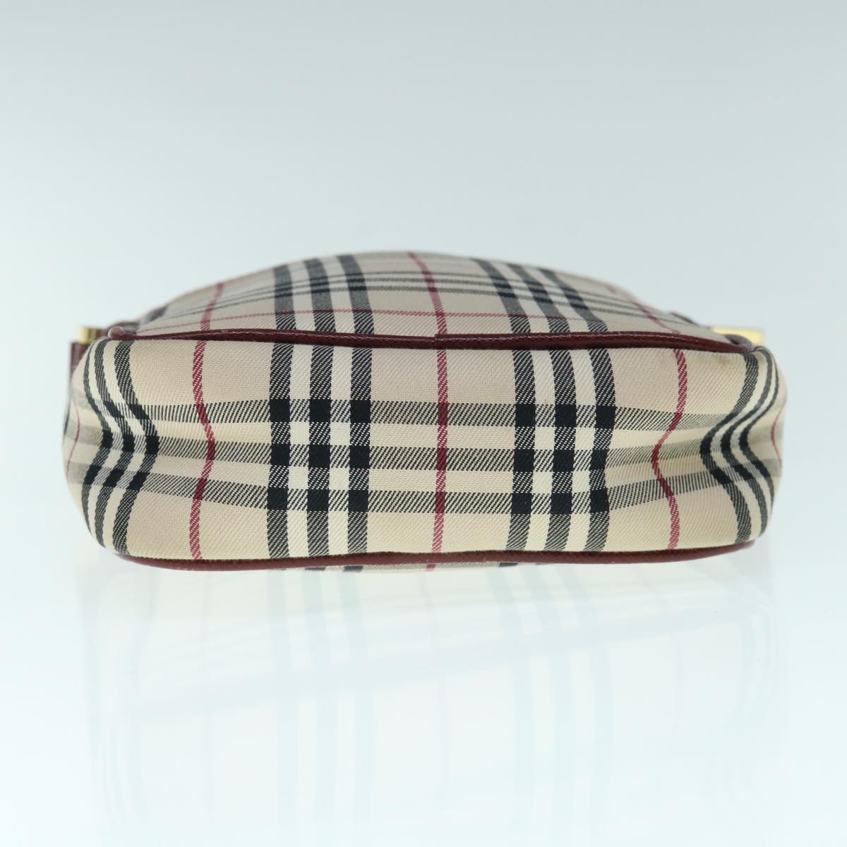Burberry Nova Check Shoulder Bag Nylon Canvas Beige Auth hk1021