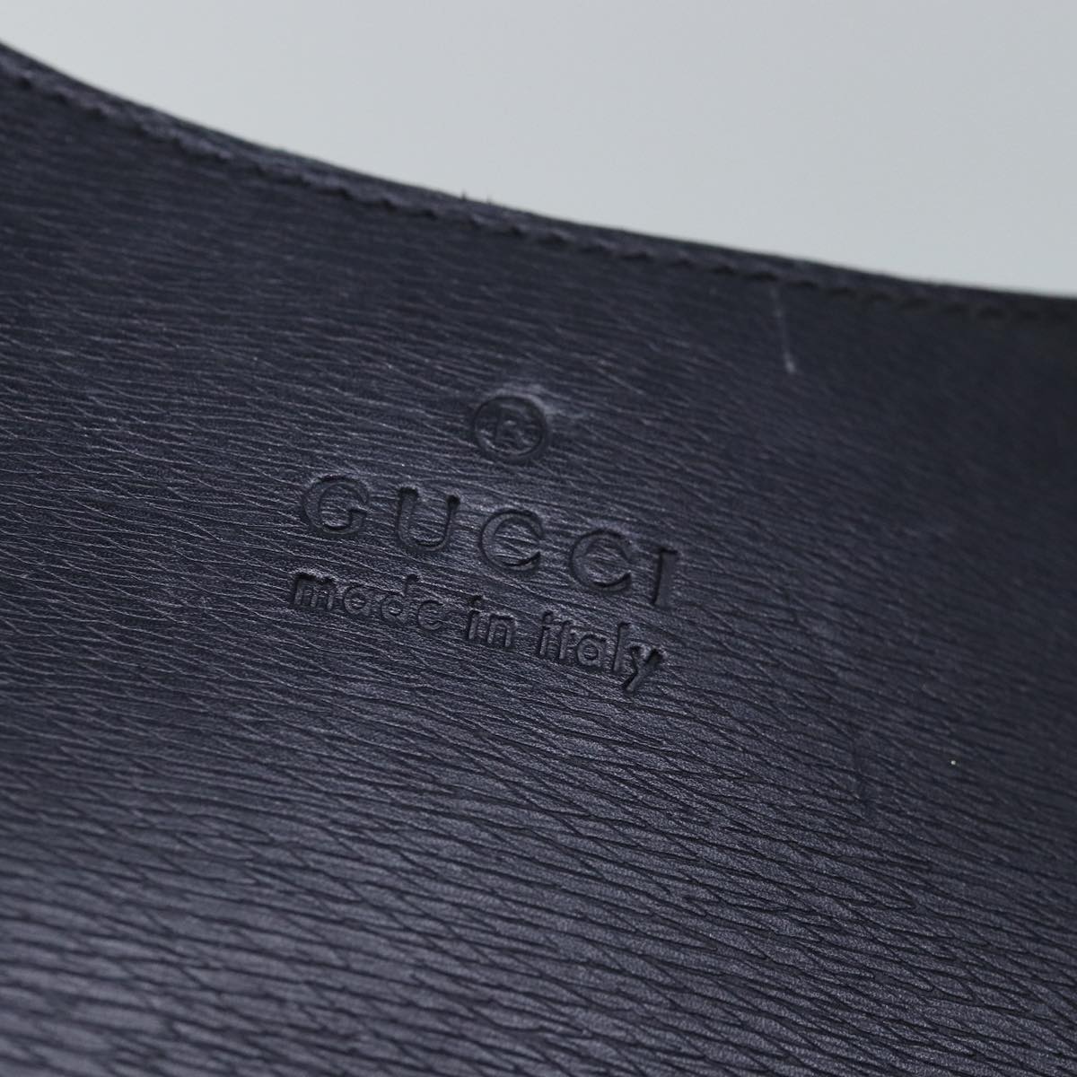 GUCCI Bamboo Shoulder Bag Leather Black Silver 001 3739 3444 Auth hk1629