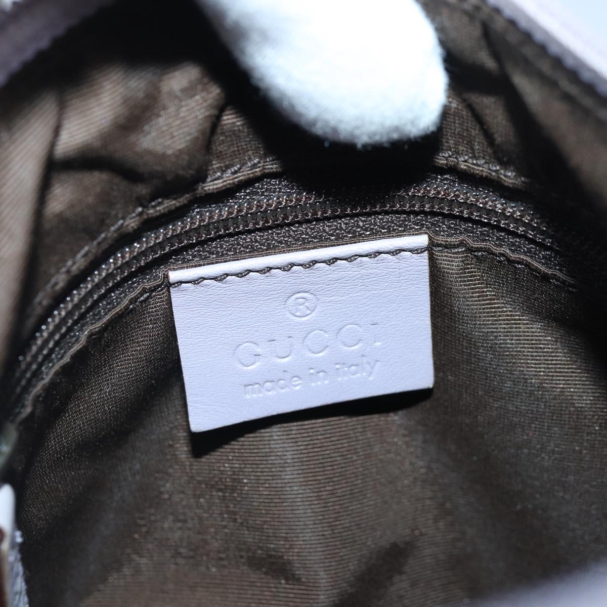 GUCCI GG Canvas Shoulder Bag Purple Gold 92699 Auth hk1631