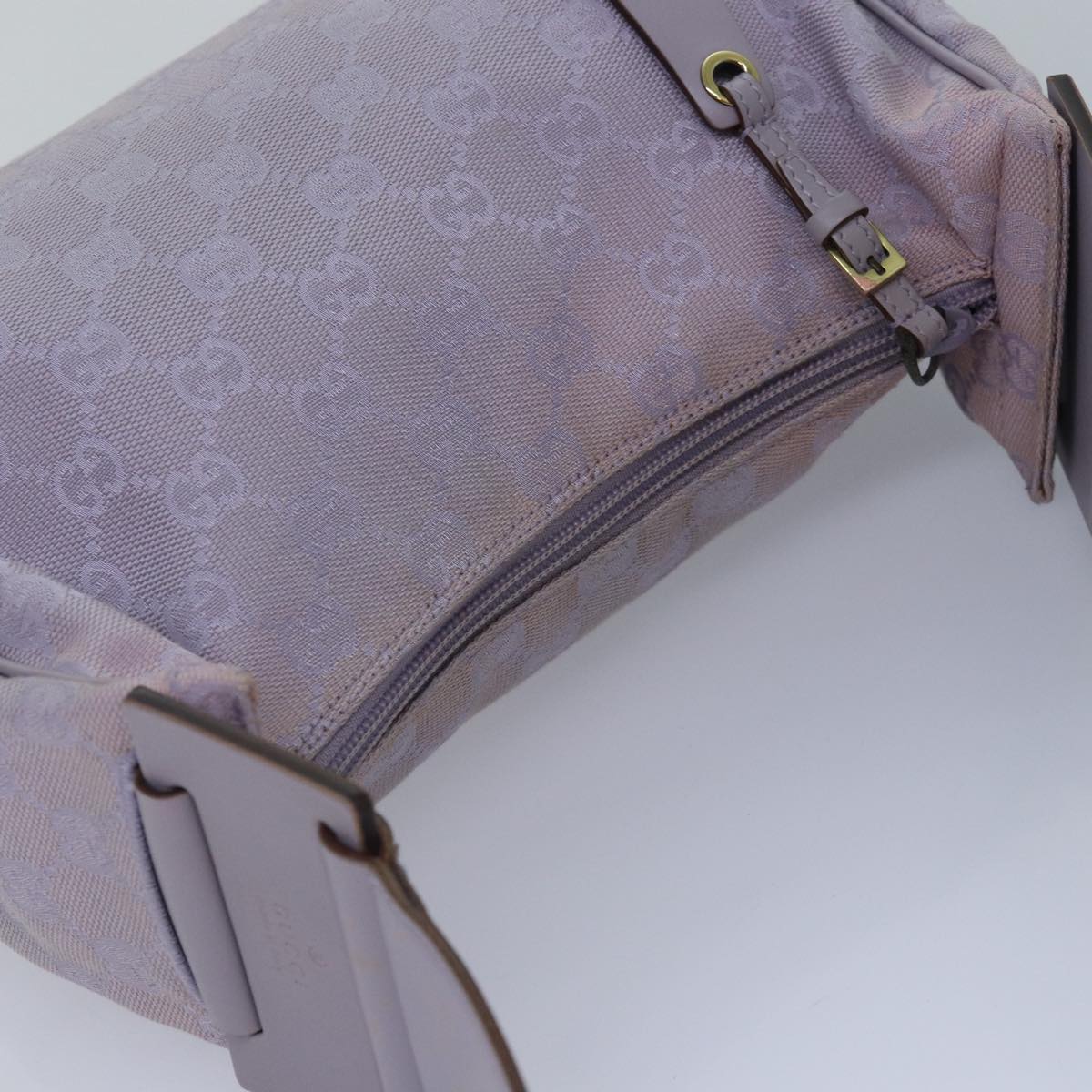 GUCCI GG Canvas Shoulder Bag Purple Gold 92699 Auth hk1631