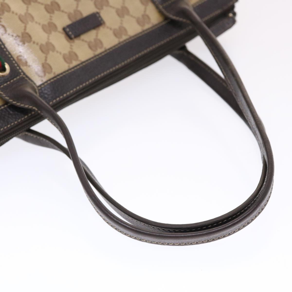 GUCCI GG Crystal Canvas Web Sherry Line Shoulder Bag Beige 293599  hk775