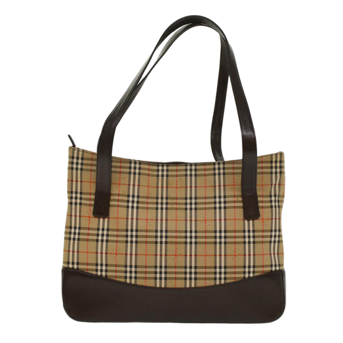 Burberry Nova Check Shoulder Bag Canvas Beige Brown Auth hk811