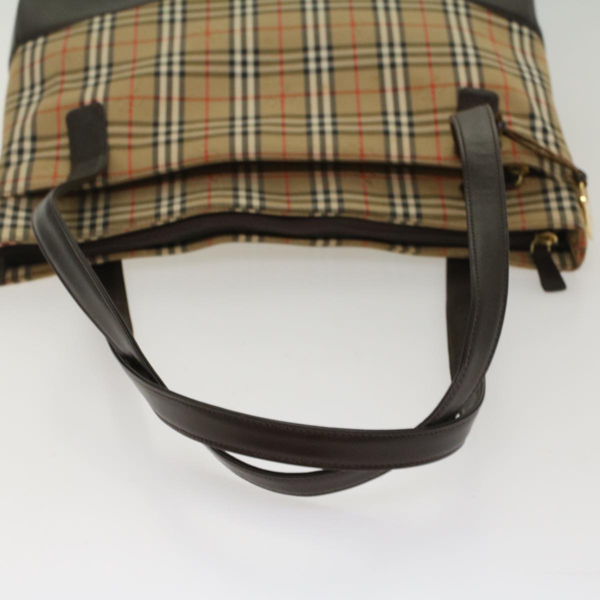 Burberry Nova Check Shoulder Bag Canvas Beige Brown Auth hk811