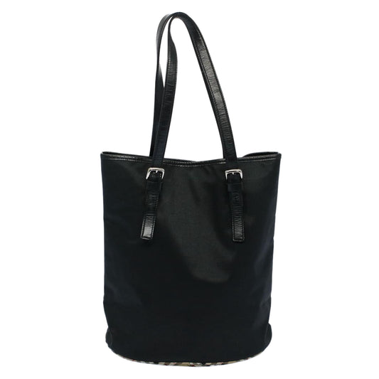 BurberrySs Shoulder Bag Nylon Black Auth hk862