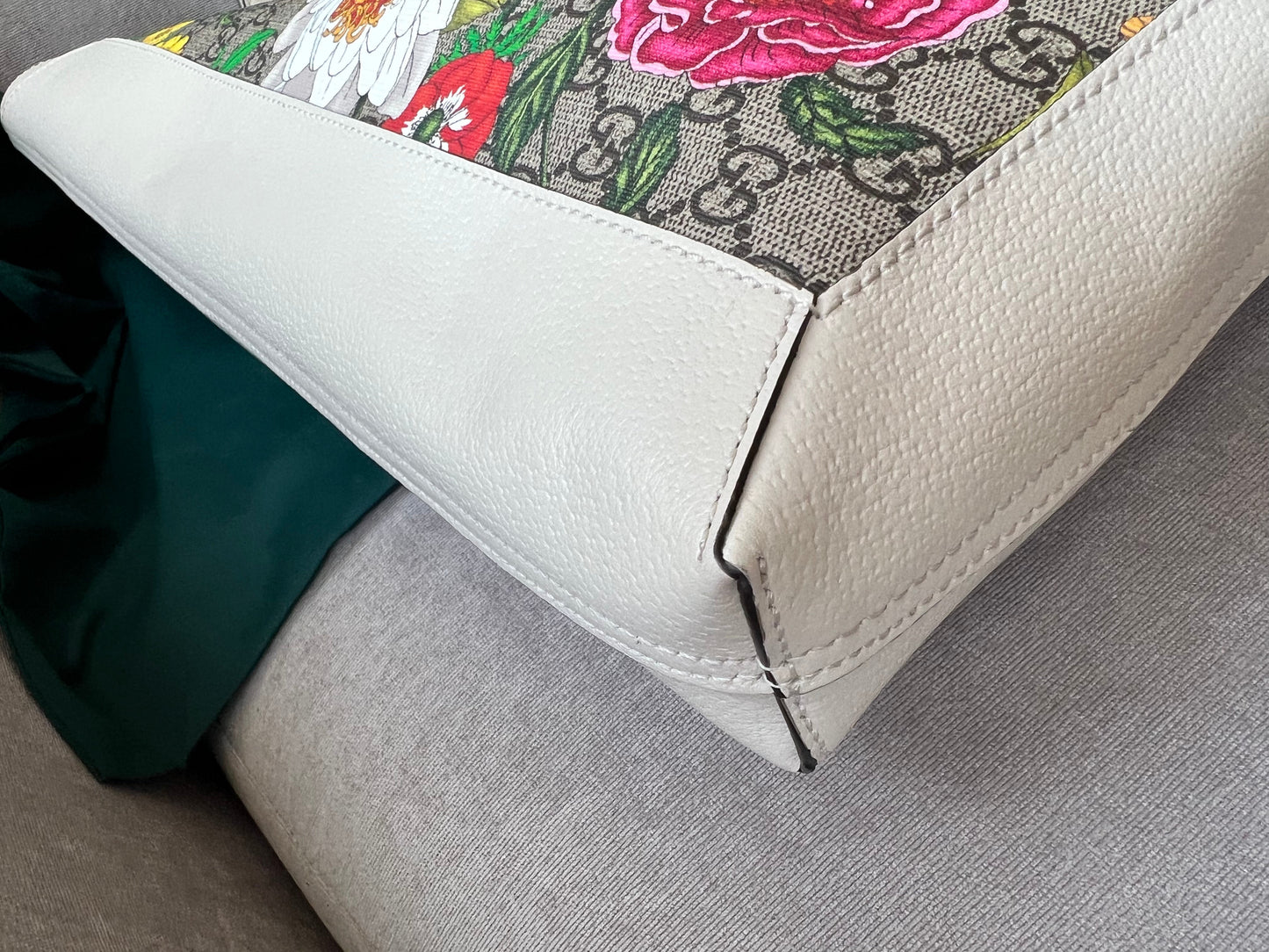 Gucci White Monogram Canvas Flora Large Ophidia Shopping Tote (RRP £1,250)