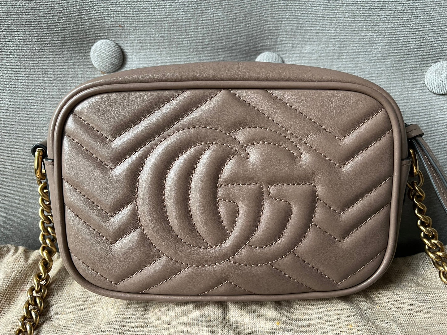 Gucci GG Dusty Pink Marmont Mini Shoulder Bag (RRP £1,160)