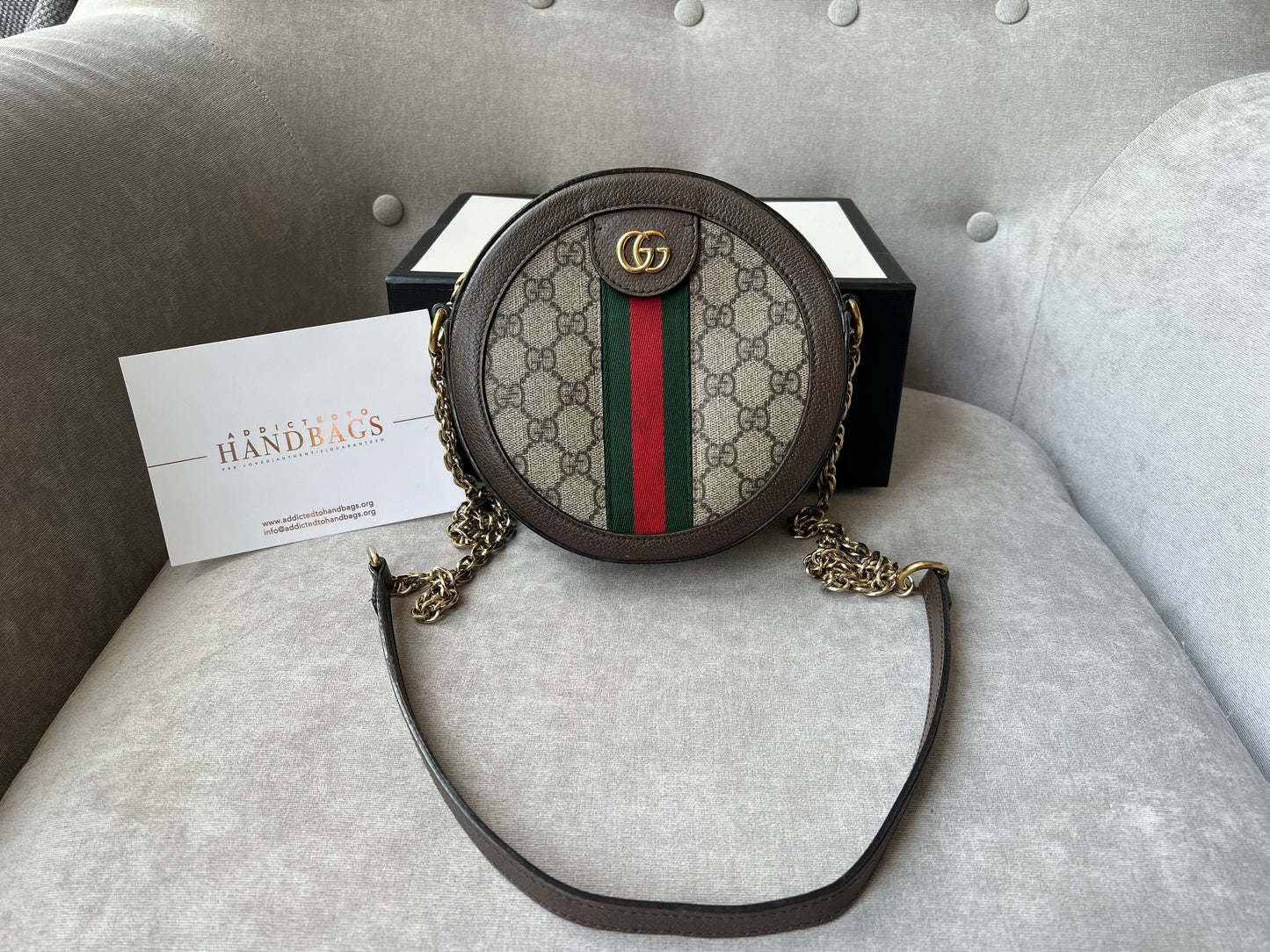 Gucci GG Ophidia Mini GG Round Shoulder Bag