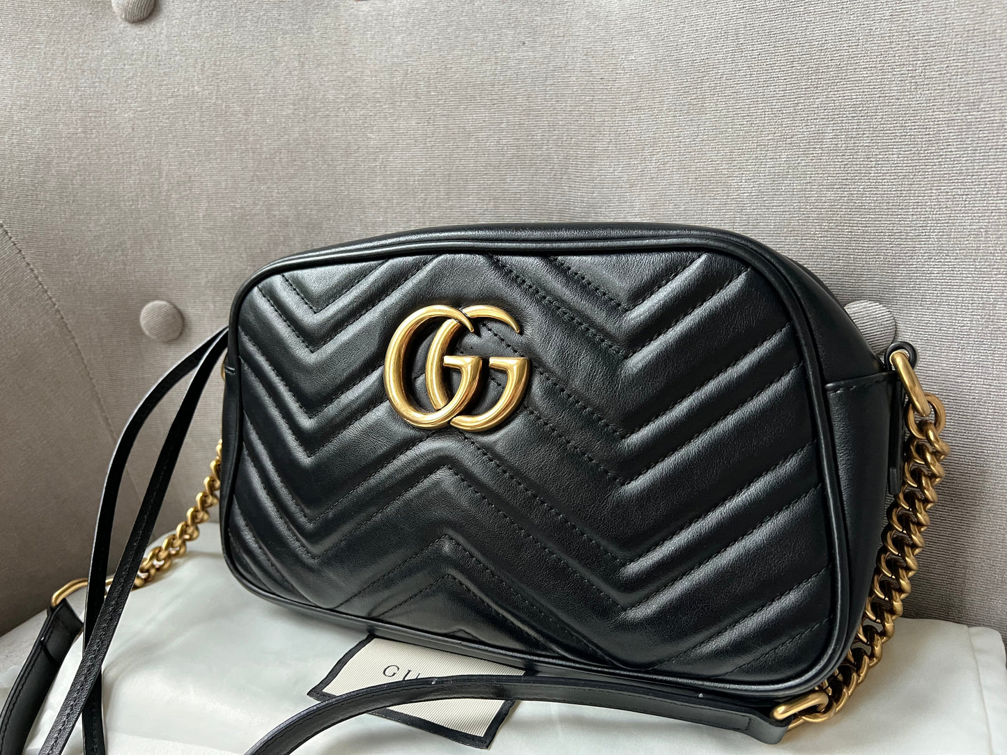 Gucci GG Black Marmont Small Shoulder Bag