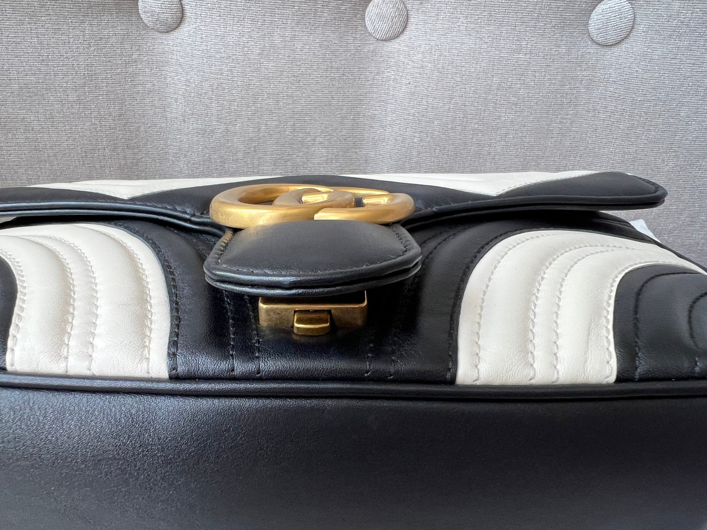 Gucci GG Black and White Marmont Small Shoulder Bag (RRP £1800)