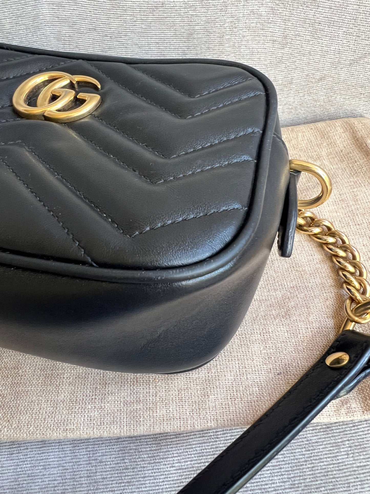 Gucci GG Black Marmont Mini Shoulder Bag