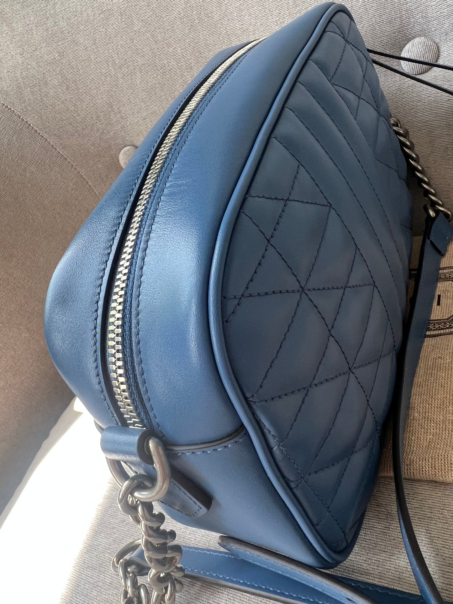 Gucci Aria GG Blue Marmont Small Shoulder Bag (RRP £1250)
