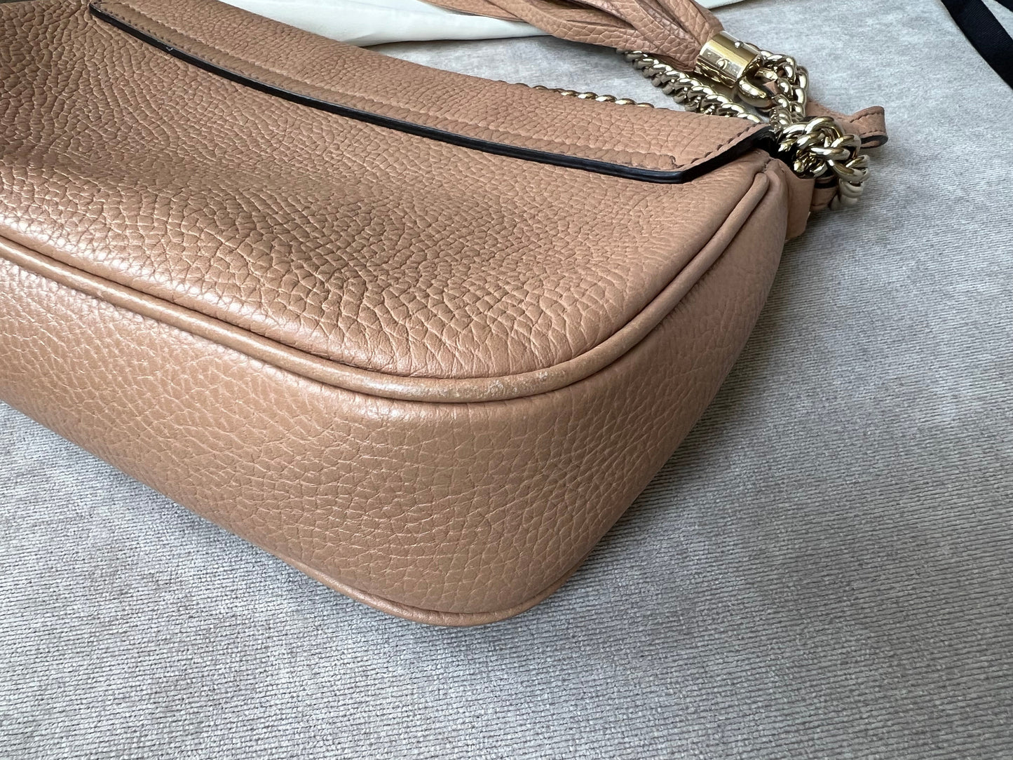 Gucci Rose Beige Soho Disco Crossbody Flap Bag (RRP £1050)