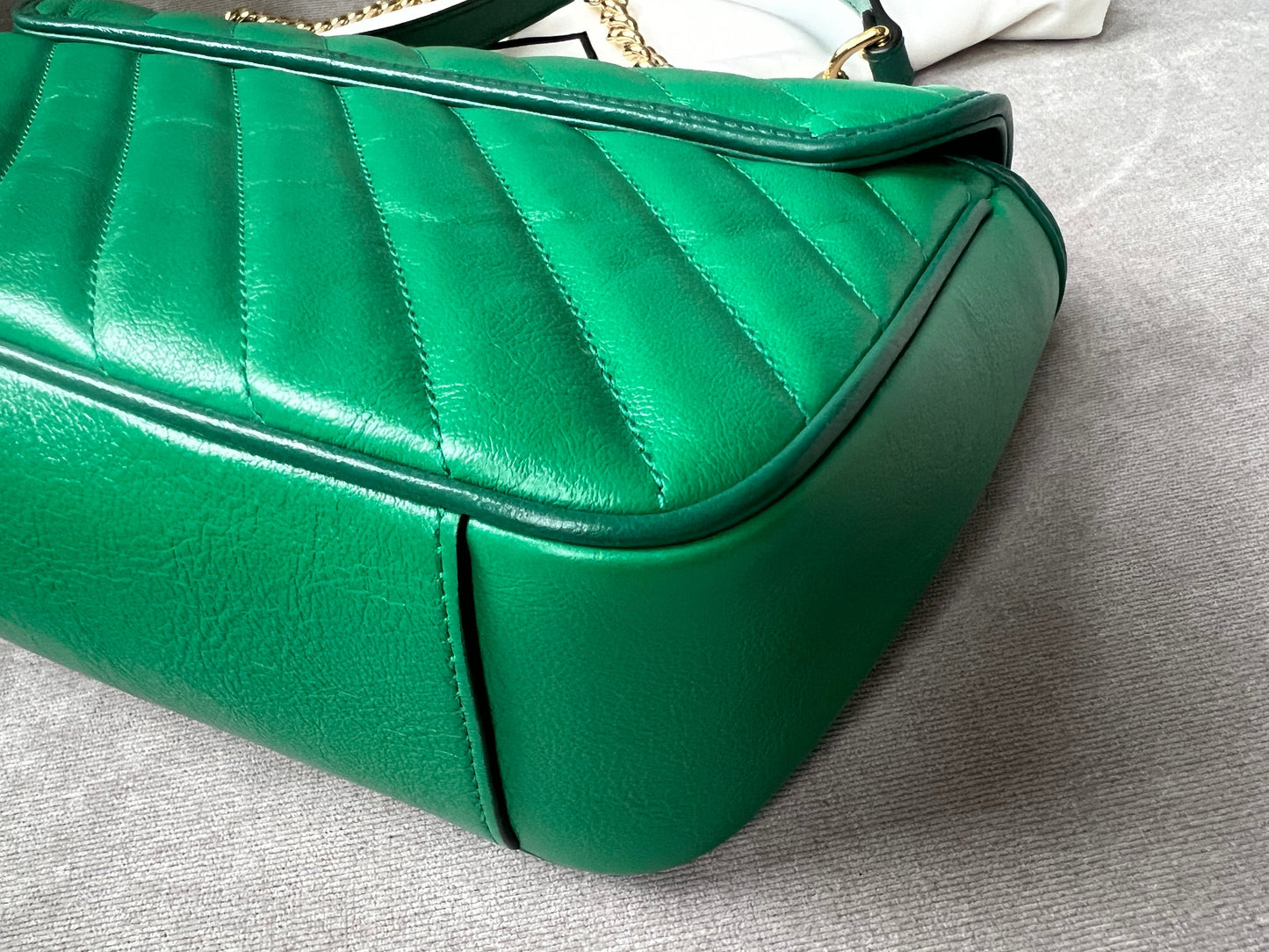 Gucci GG Green Torchon Marmont Small Shoulder Bag