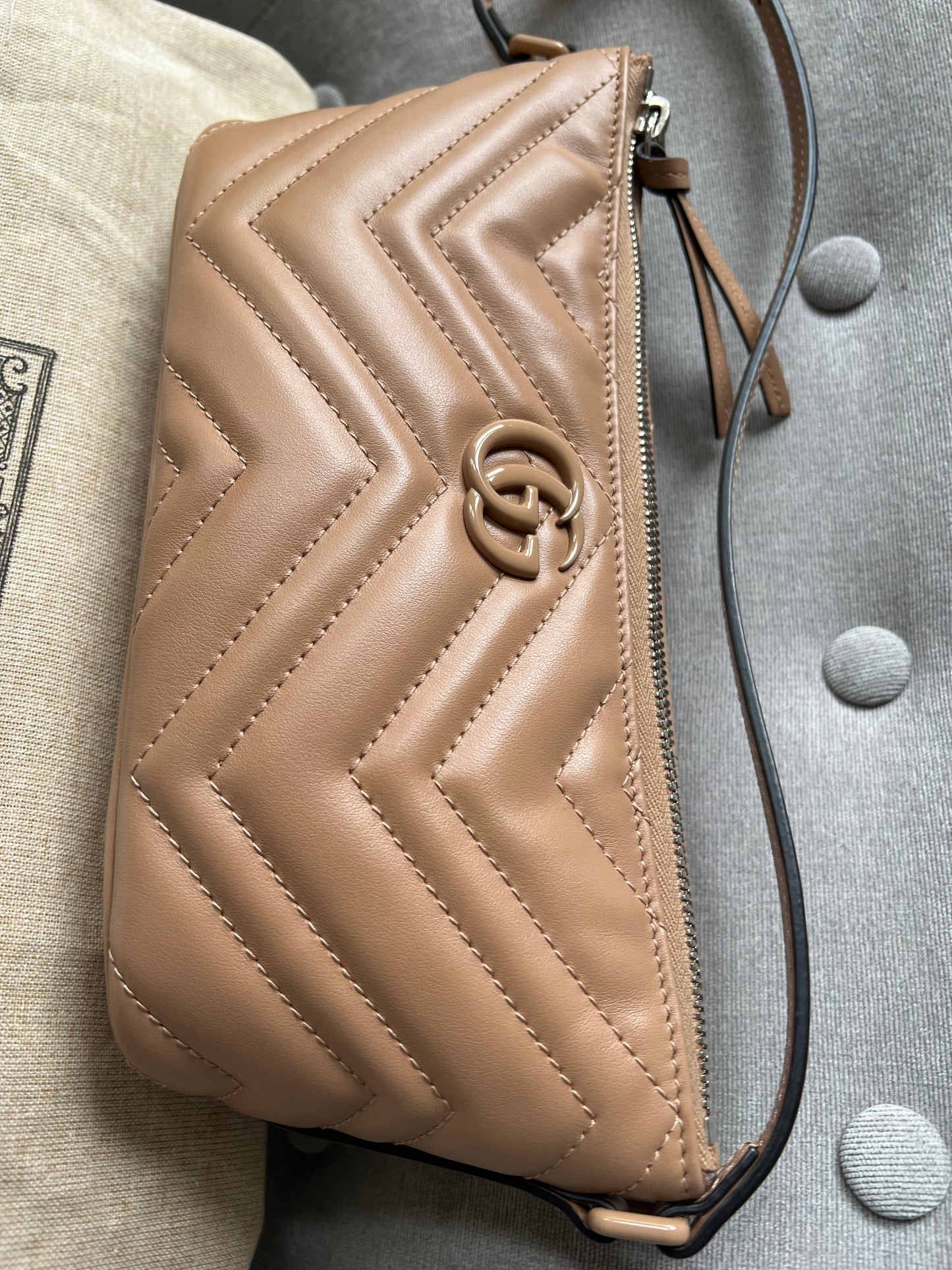 Gucci GG Rose Beige Marmont Shoulder Bag