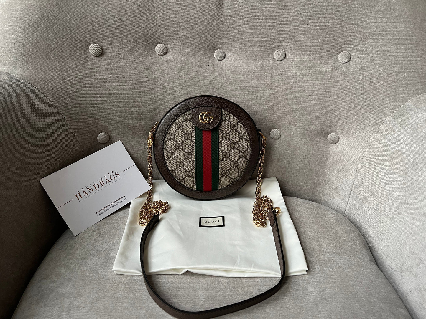 Gucci GG Ophidia Mini GG Round Shoulder Bag (RRP £1,160)