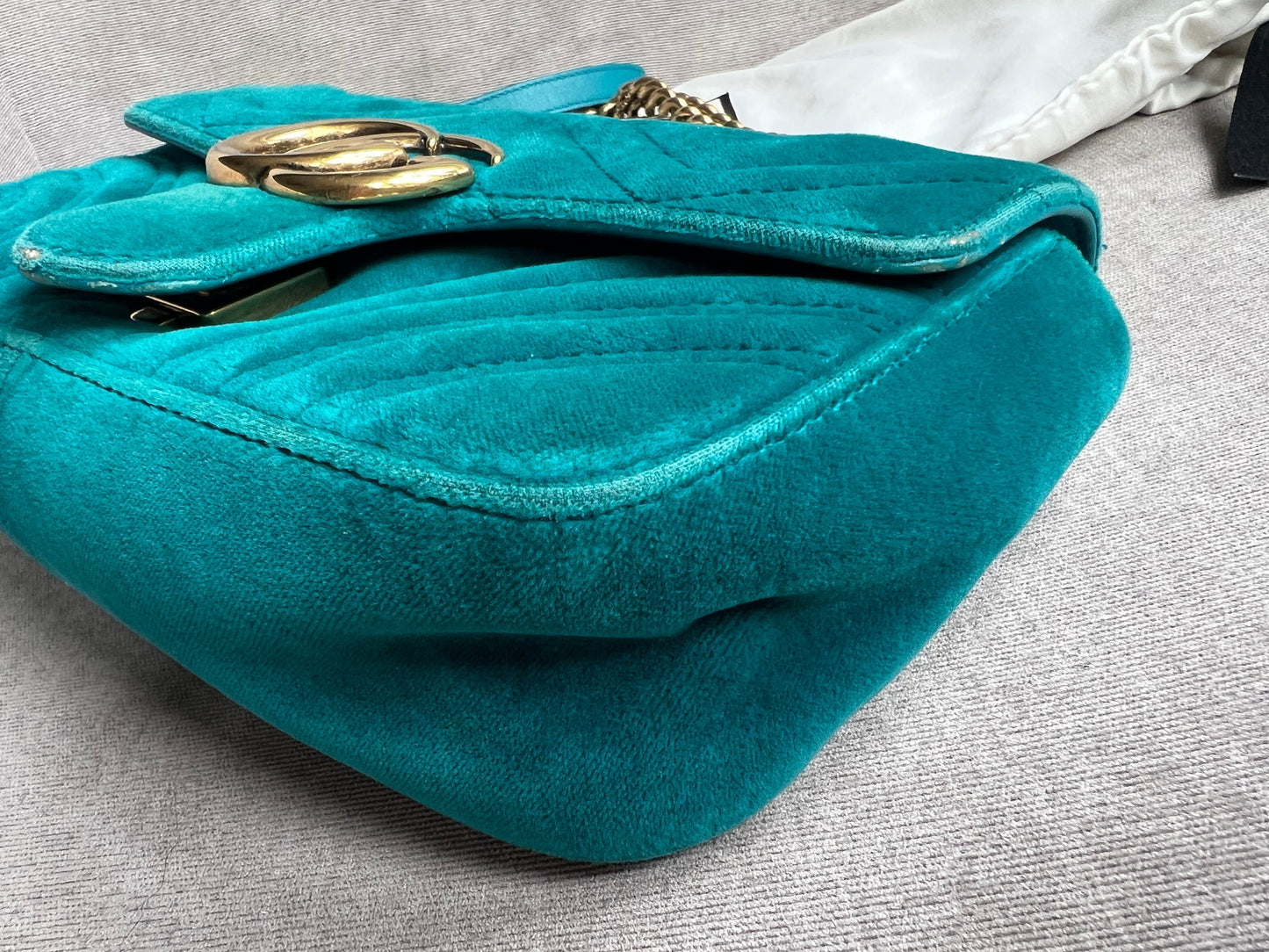 Gucci GG Mini Velvet Marmont Mini Shoulder Bag